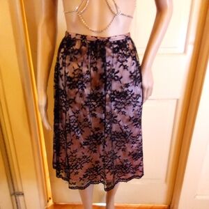Jessica Howard Skirt Lace/Pink Satin Slip SZ 16
